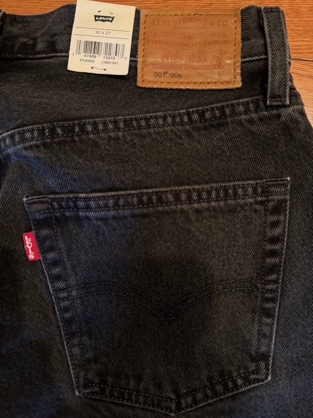 Levi’s 501 90s Ankle Jeans Women’s Black Denim 30x27 NWT - Picture 8 of 8